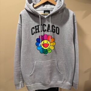 Takashi Murakami Chicago Complexcon Flower Grey Hoodie